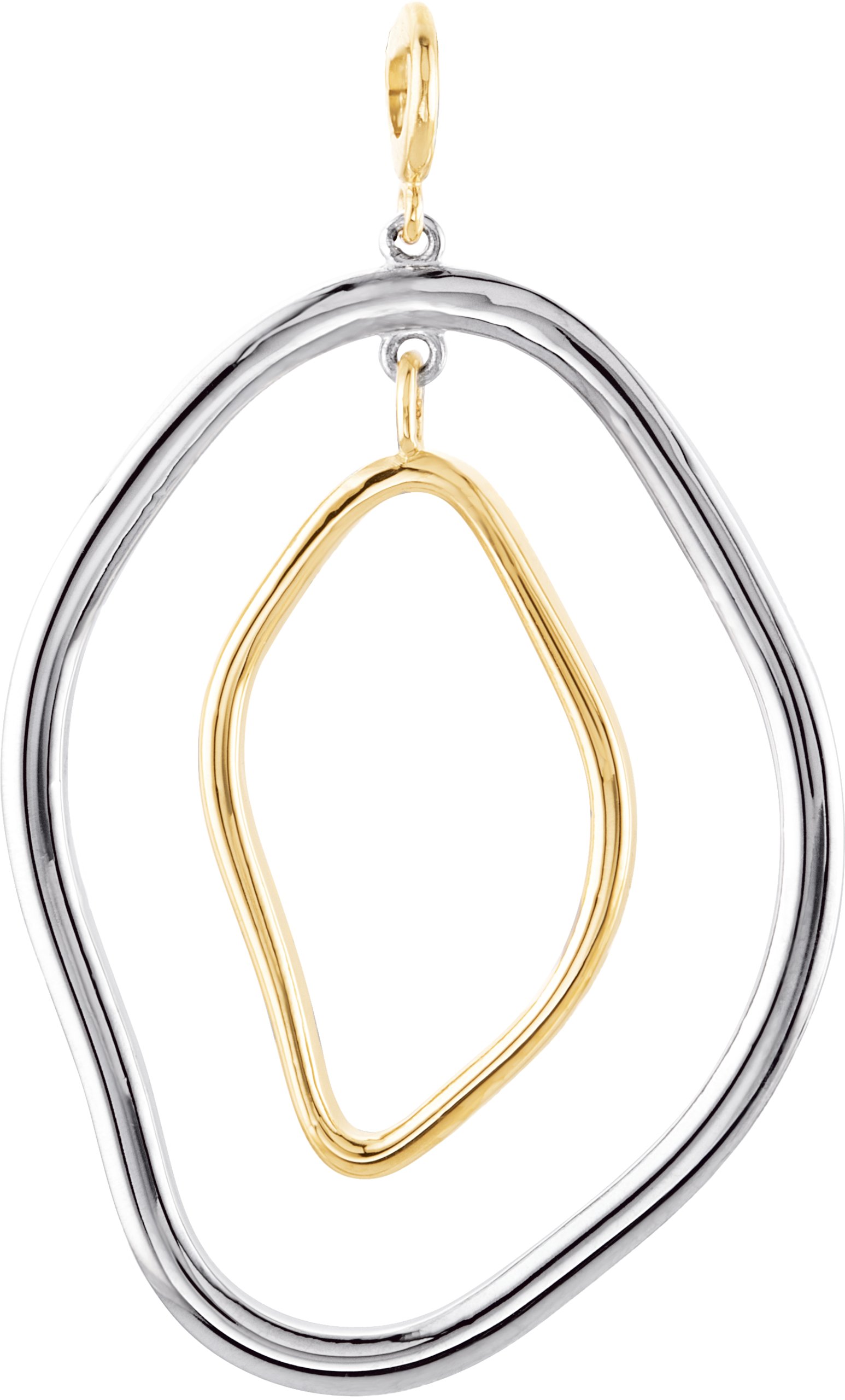 Sterling Silver and 14K Yellow Open Silhouette Pendant Ref. 3415894