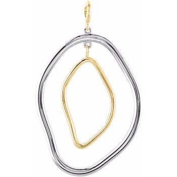 Sterling Silver and 14K Yellow Open Silhouette Pendant Ref. 3415894
