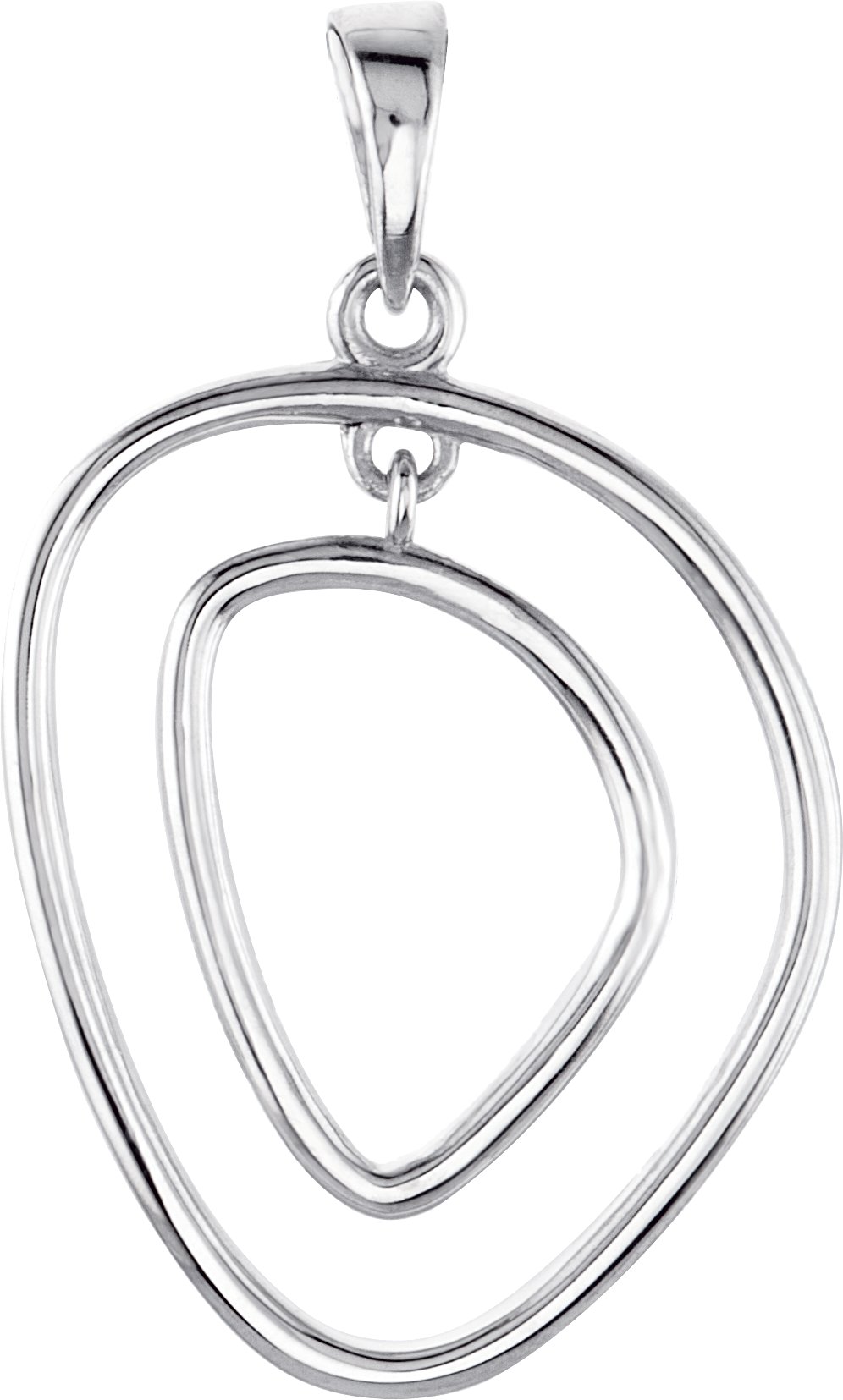 14K White Open Silhouette Pendant