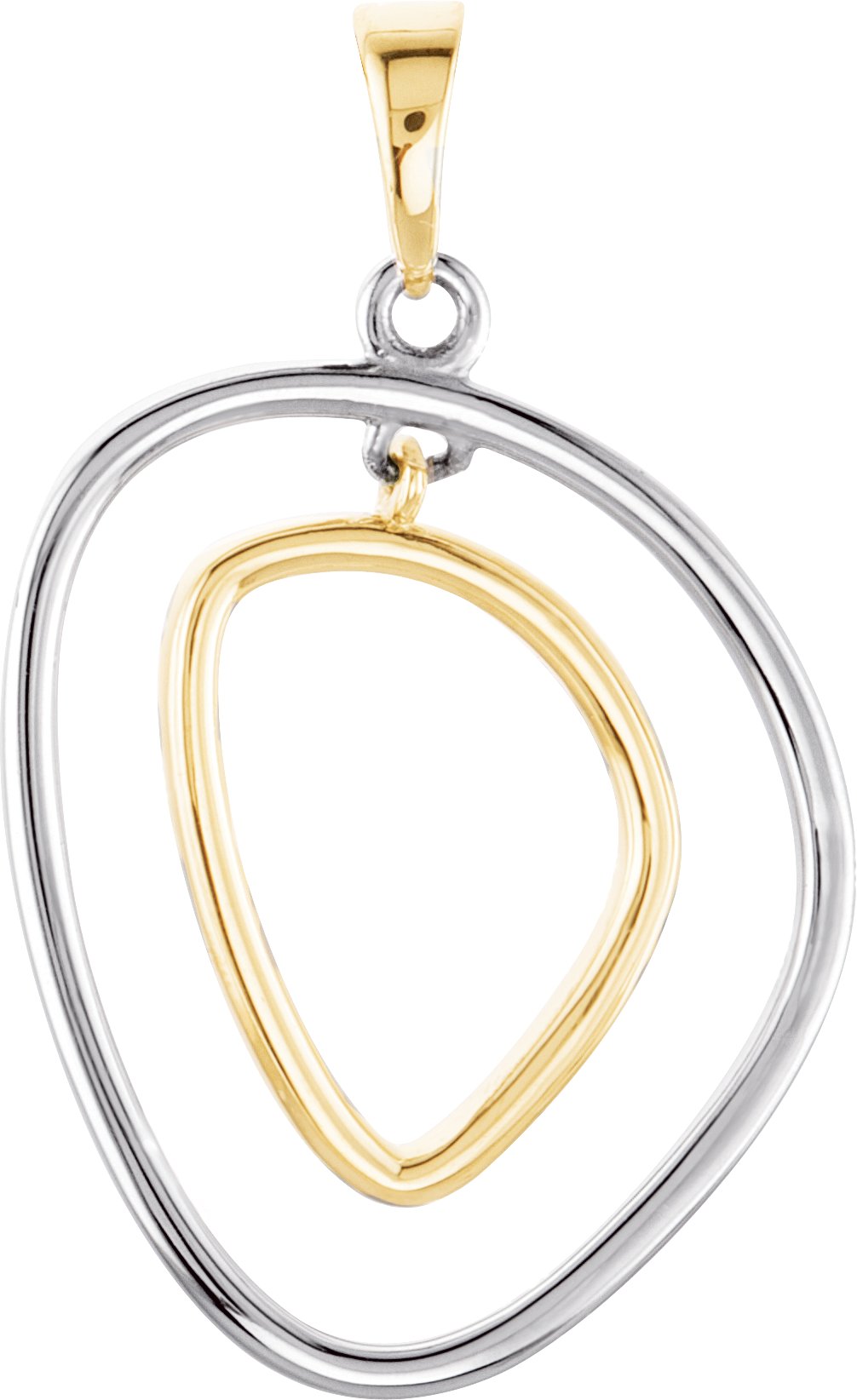 14K Yellow and Sterling Silver Open Silhouette Pendant Ref. 3418148