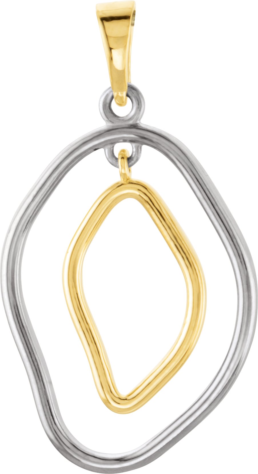 Sterling Silver and 14K Yellow Geometric Pendant Ref. 3418619