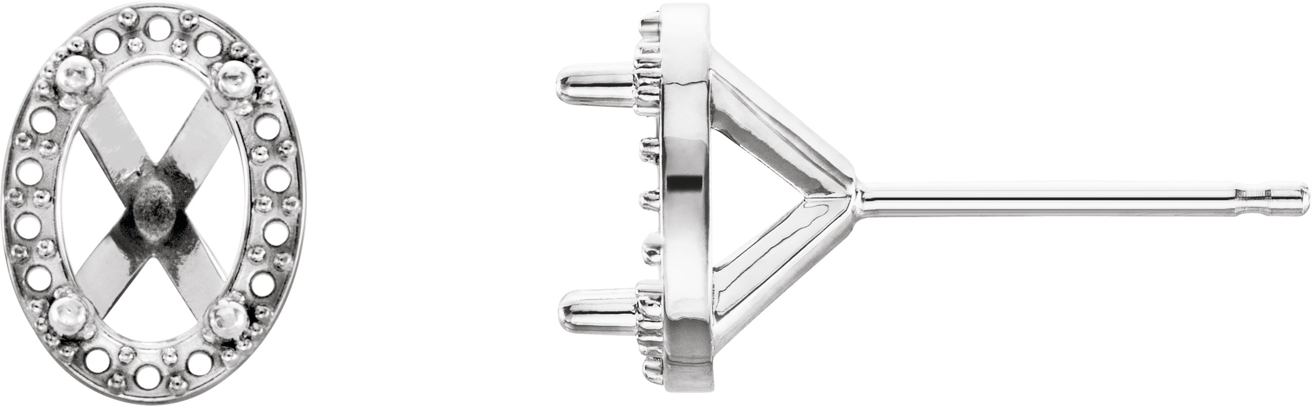 Oval 4-Prong Halo-Style Earrings