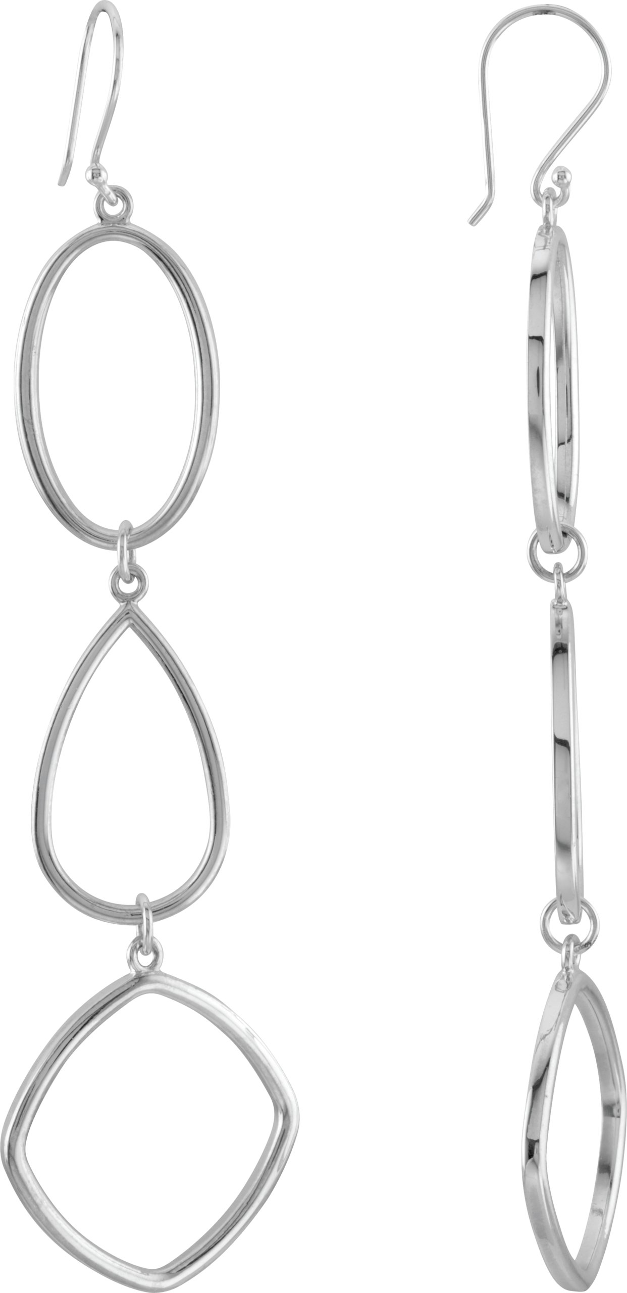Alternative view of Geometric Earrings – Sterling Silver