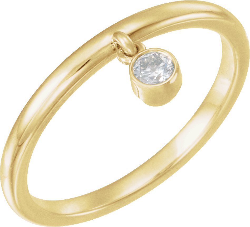 14K Yellow 1/10 CT Natural Diamond Fringe Ring  