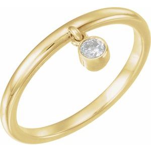 14K Yellow 1/10 CT Natural Diamond Fringe Ring  