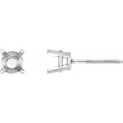 Base Only sold as single piece No... Post Earring Mounting 14kw Round 4-Prong Medium Weight .55ct