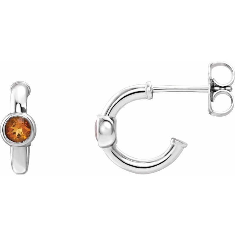 Bezel-Set Huggie Earrings