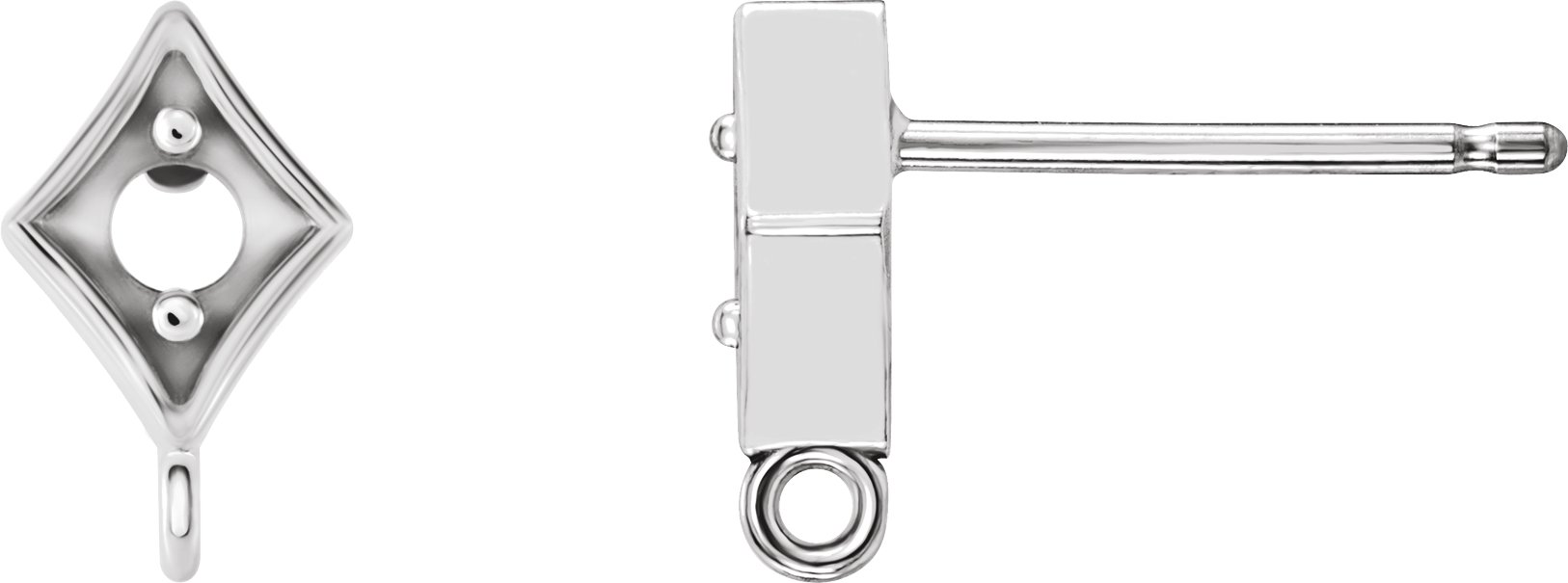 Round 2-Prong Earring Top