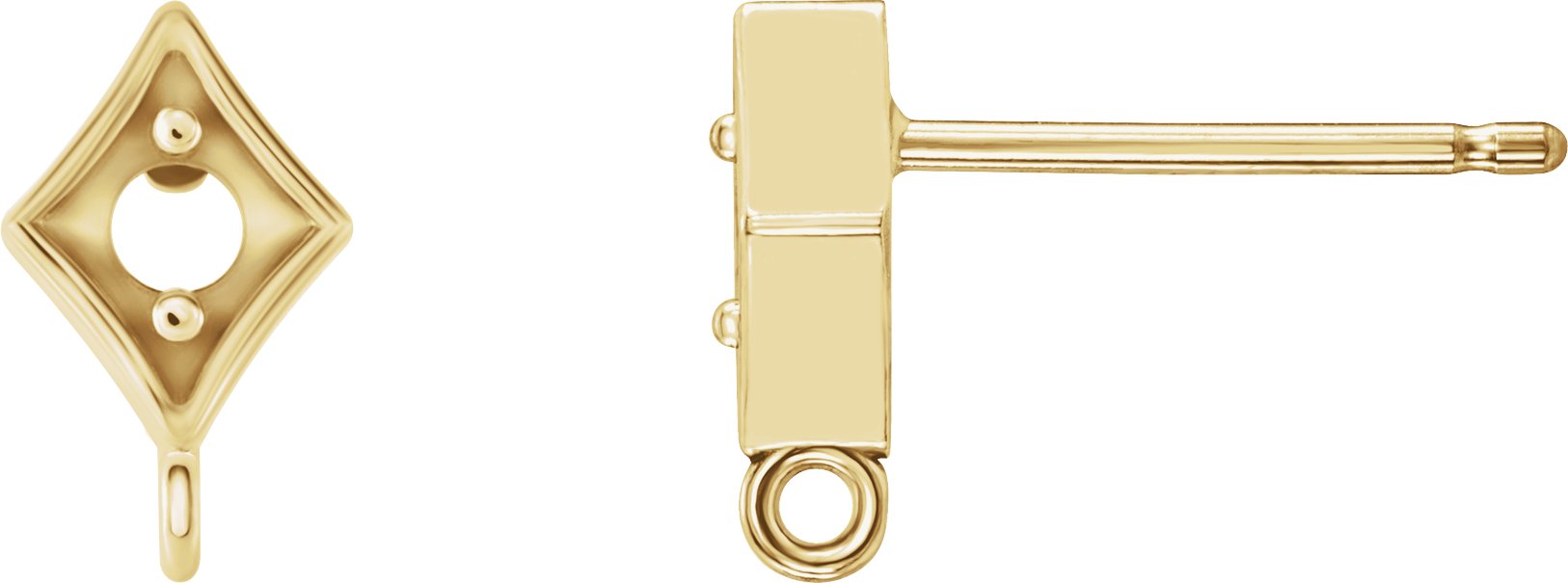 Round 2-Prong Earring Top
