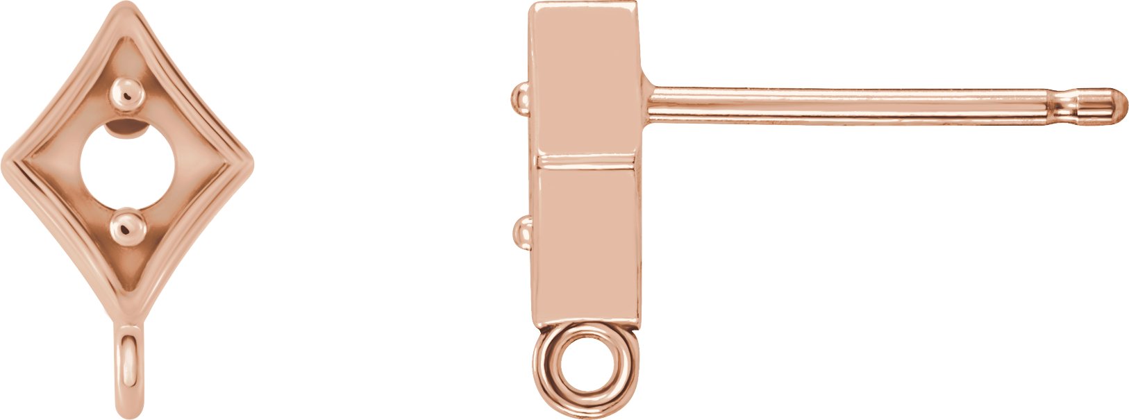 Round 2-Prong Earring Top