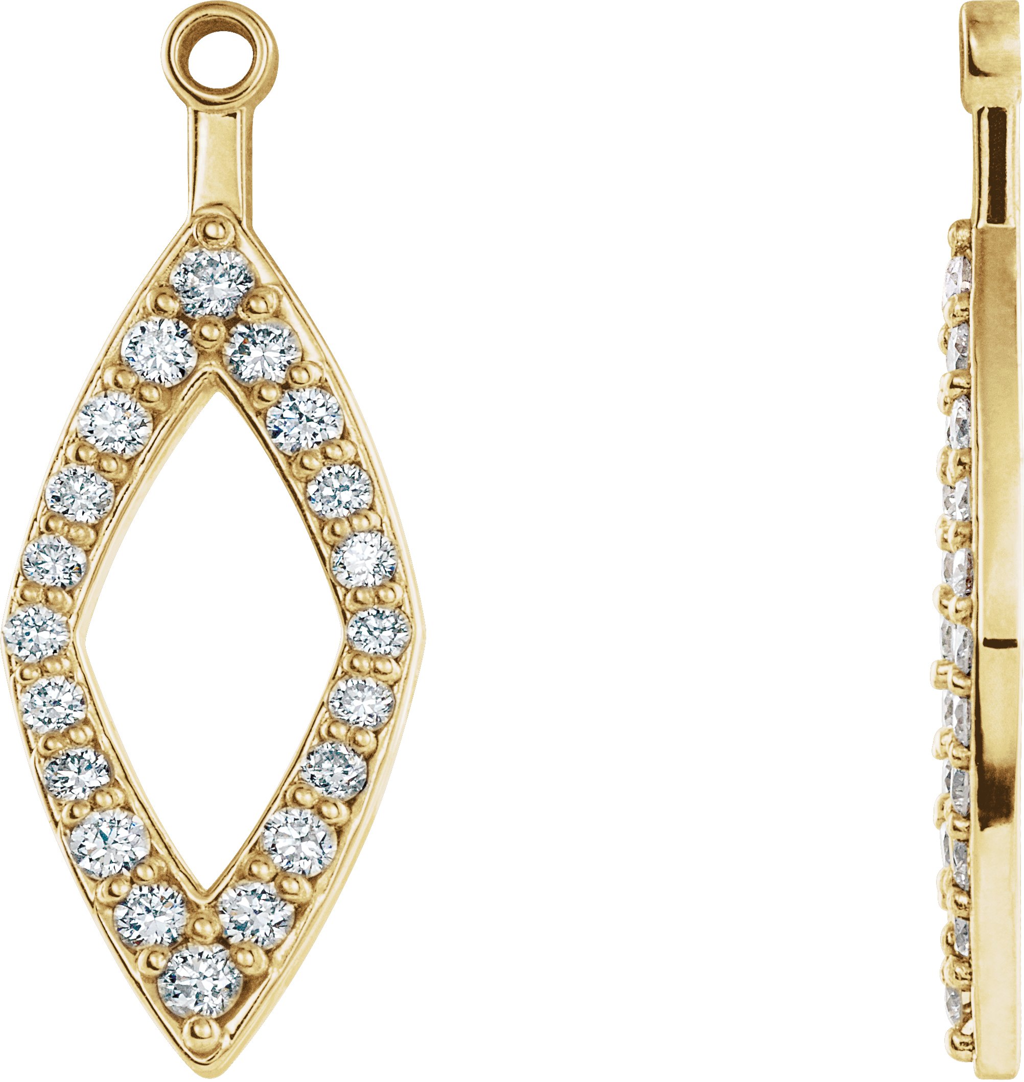 14K Yellow 1/4 CTW Natural Diamond Earring Jackets