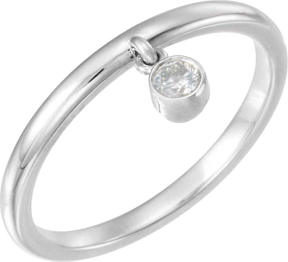14K White 1/10 CT Natural Diamond Fringe Ring  
