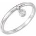 14K White 1/10 CT Diamond Fringe Ring  