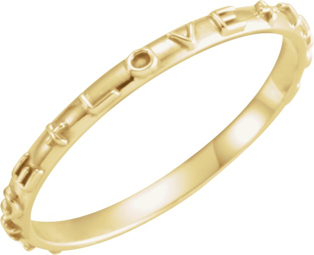 14K Yellow True Love Chastity Ring Size 7