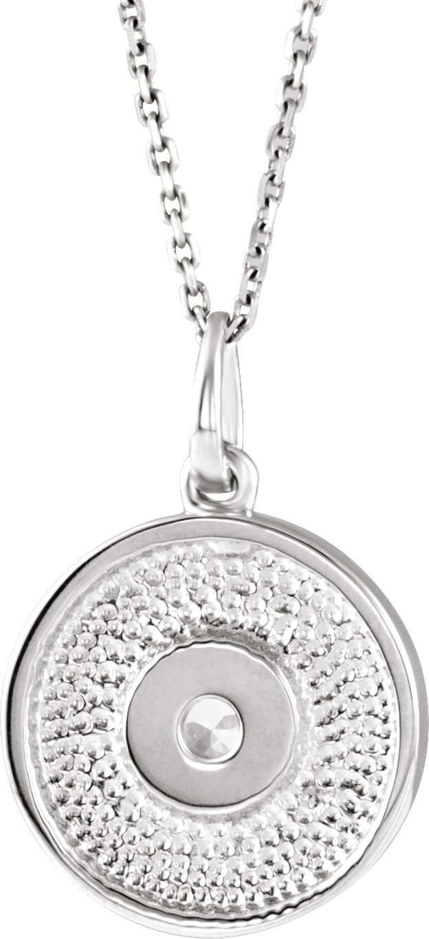 14K White 1/10 CTW Diamond Disc Necklace