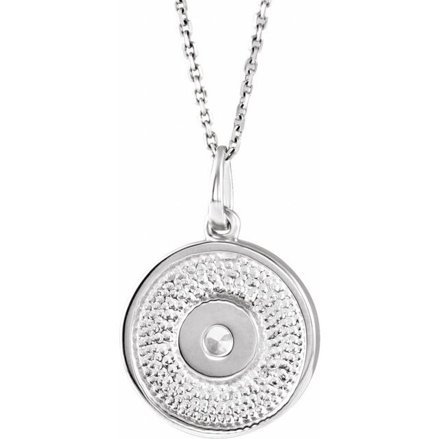 14K White 1/10 CTW Diamond Disc Necklace