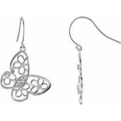 Butterfly & Kvetinový Design Earrings