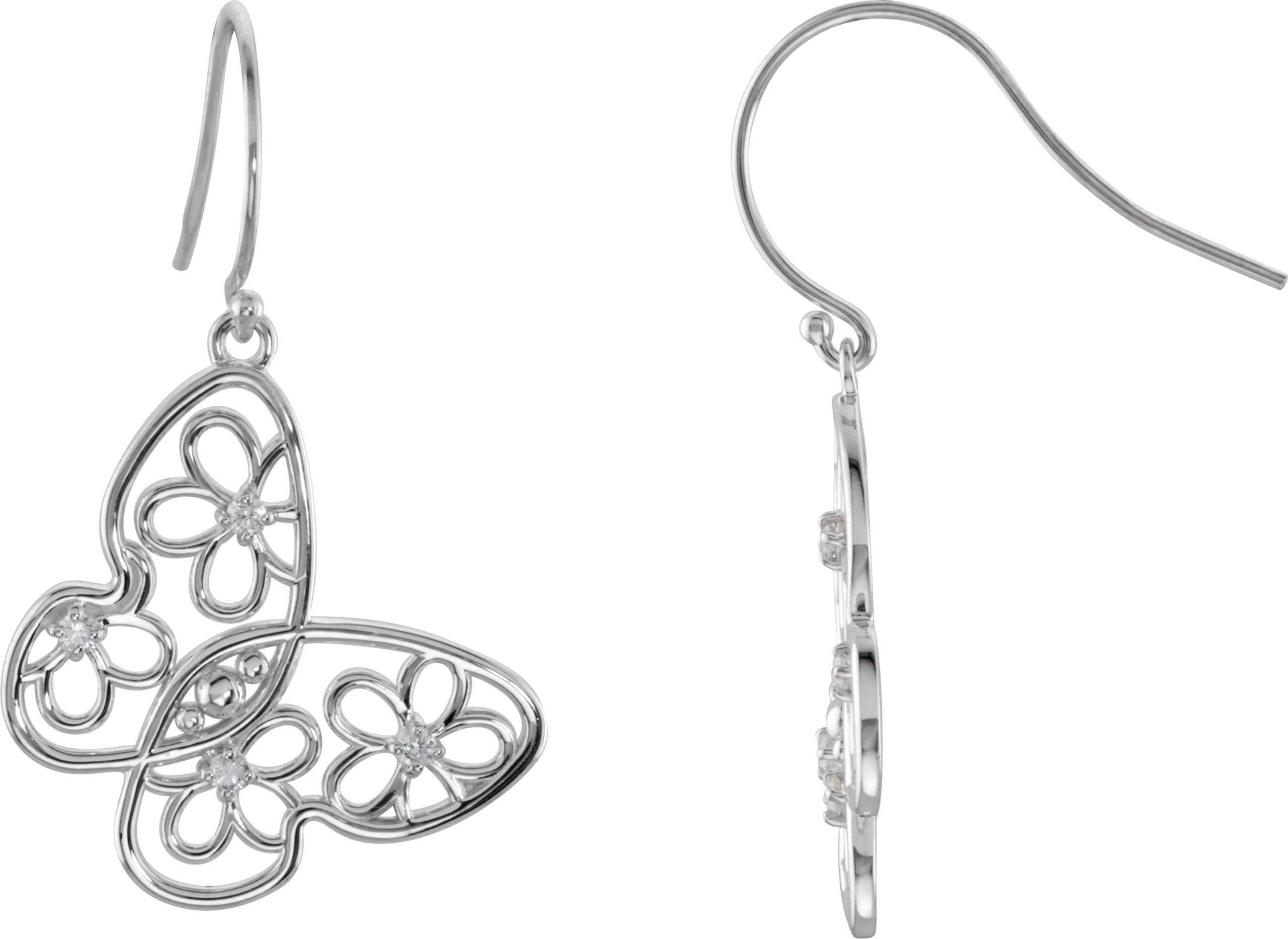 Butterfly & Kvetinový Design Earrings