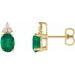 14K Yellow Natural Emerald & .06 CTW Natural Diamond Earrings