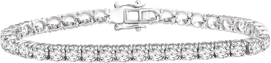 Sterling Silver Imitation White Cubic Zirconia 7" Line Bracelet    