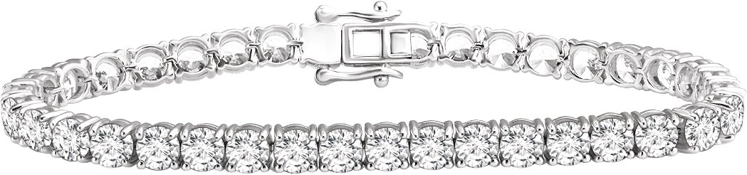 Sterling Silver Imitation White Cubic Zirconia 7