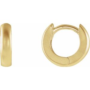 14K Yellow 9.5 mm Hinged Hoop Earrings