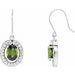 14K White Natural Green Tourmaline & 3/8 CTW Natural Diamond Halo-Style Earrings