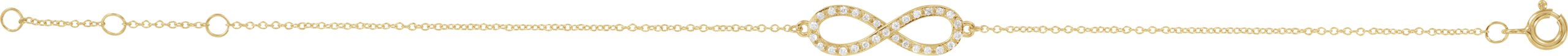 14K Yellow 1/6 CTW Natural Diamond Infinity-Inspired 7-8 Bracelet