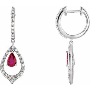 14K White 1/4 CTW Diamond Semi-Set Earrings | Stuller