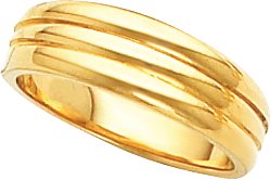 14K Yellow 6 mm Grooved Tapered Band Size 11 Ref 162513