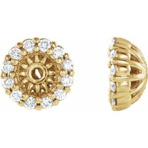 14K Yellow 1/8 CTW Diamond Earring Jackets with 3.6 mm ID