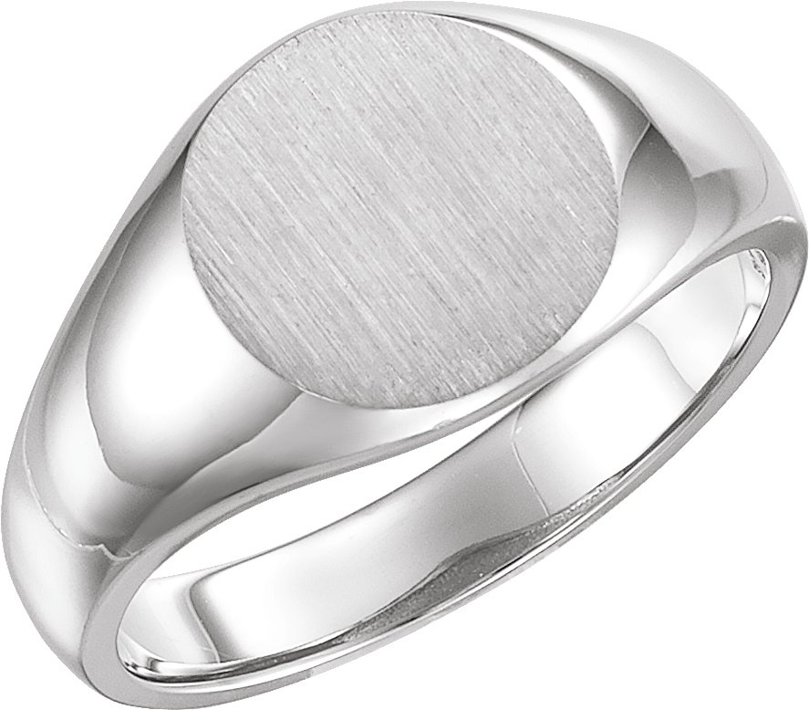 Sterling Silver 13 mm Round Signet Ring
