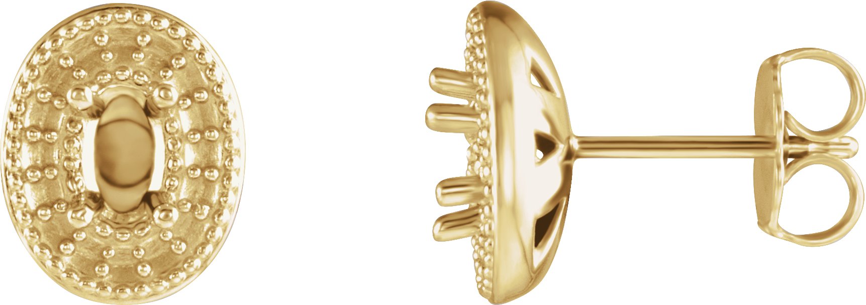 Oval 4-Prong Halo-Style Earrings