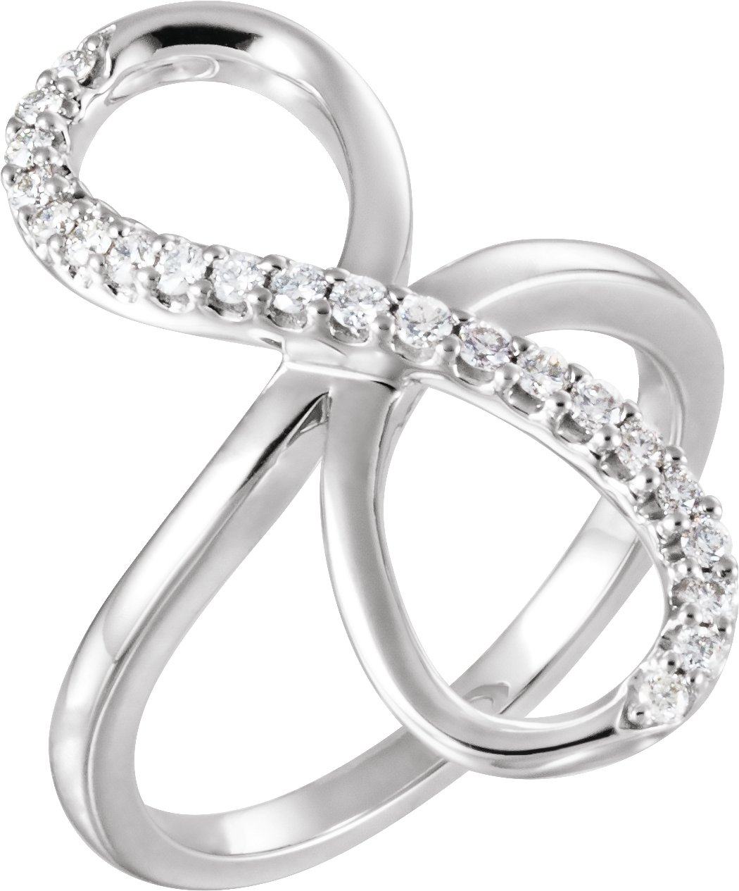 14K White 1/4 CTW Diamond Infinity-Inspired Ring