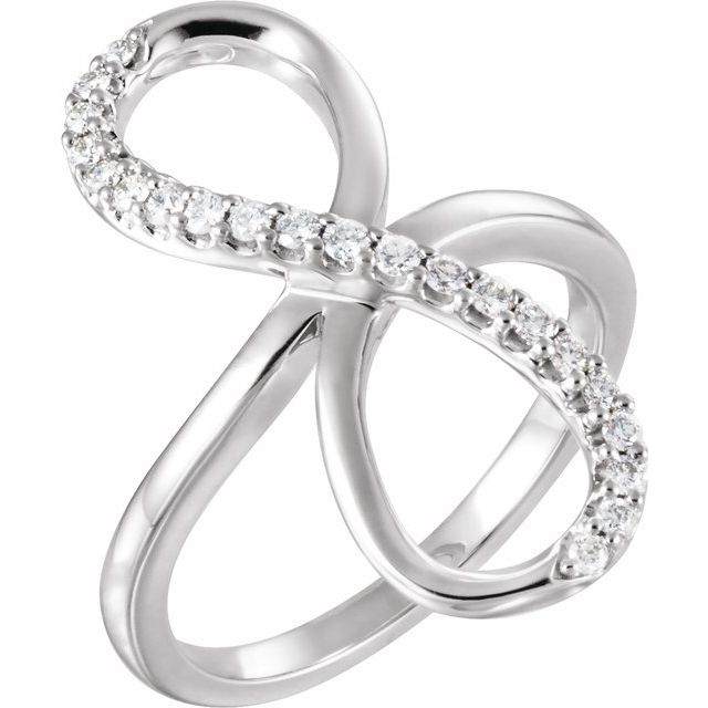 14K White 1/4 CTW Diamond Infinity-Inspired Ring
