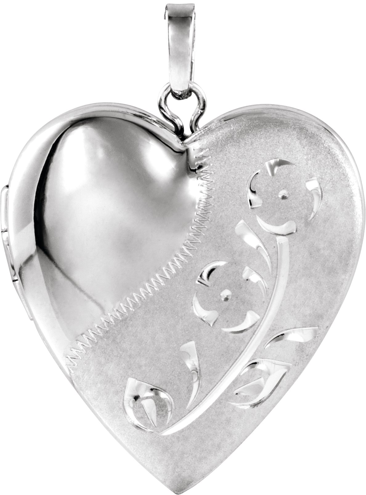 Sterling Silver Design-Engraved Heart Locket 