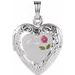 Sterling Silver Mom Heart Locket with Rose