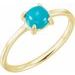 14K Yellow 6 mm Round Natural Turquoise Cabochon Ring