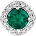 14K White Lab-Grown Emerald & .08 CTW Natural Diamond Pendant   