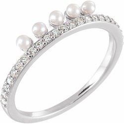 Accented Stackable Pearl Ring