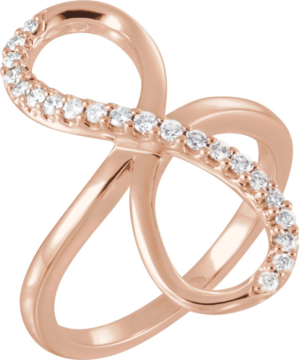 14K Rose 1/4 CTW Diamond Infinity-Inspired Ring