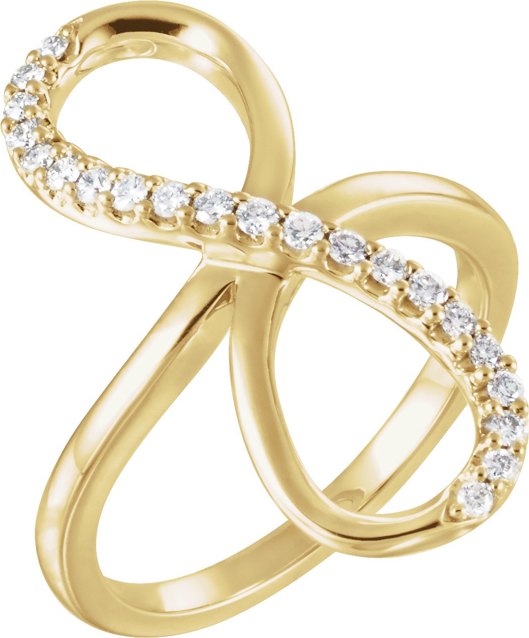 14K Yellow 1/4 CTW Natural Diamond Infinity-Inspired Ring