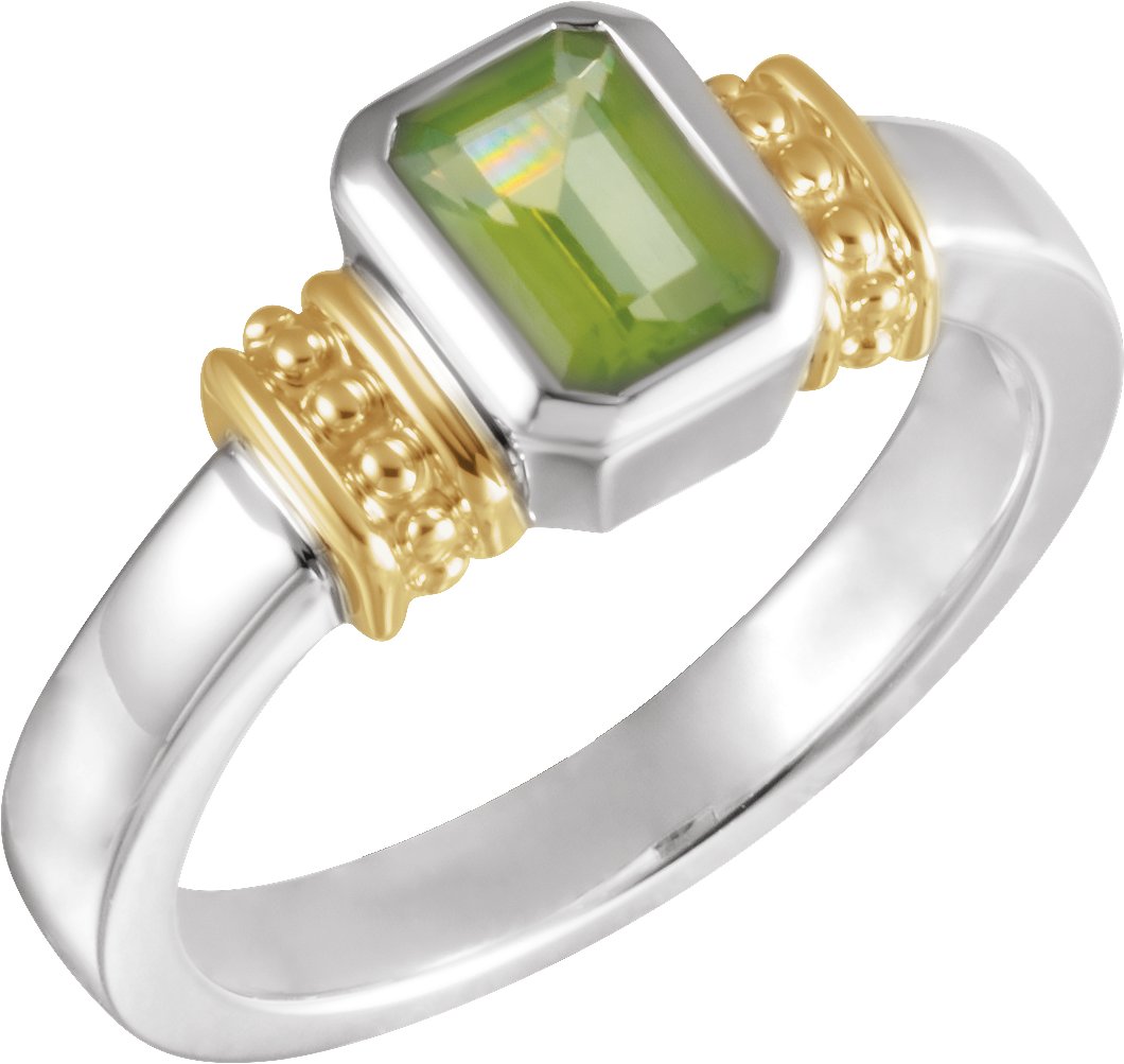 Peridot Granulated Design Ring