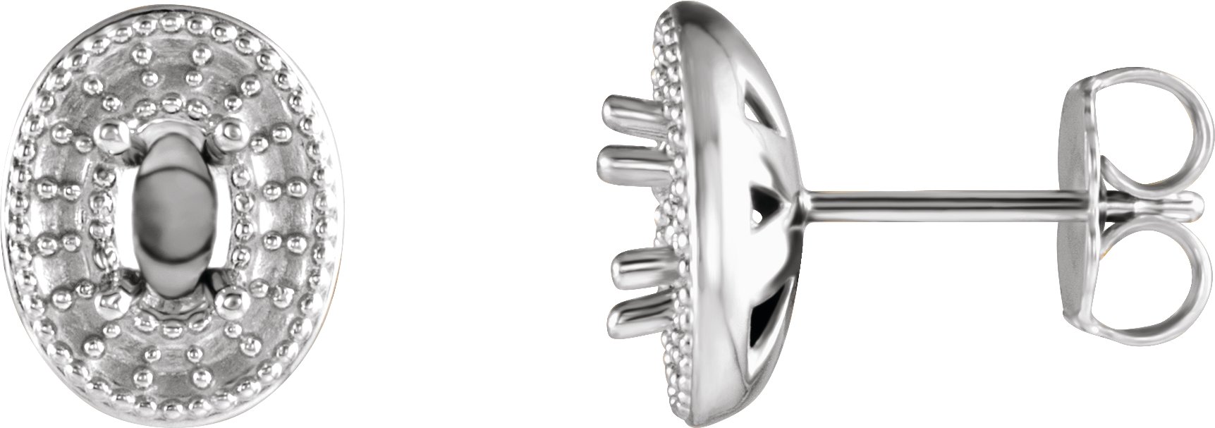 Oval 4-Prong Halo-Style Earrings