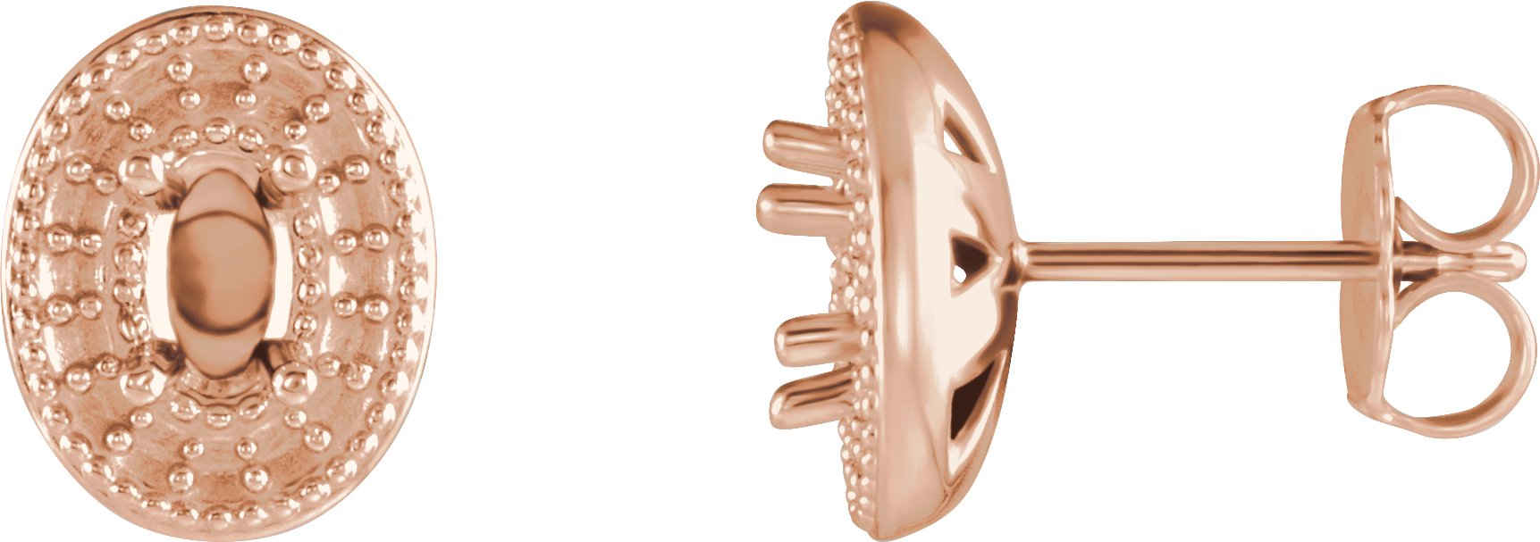 Oval 4-Prong Halo-Style Earrings