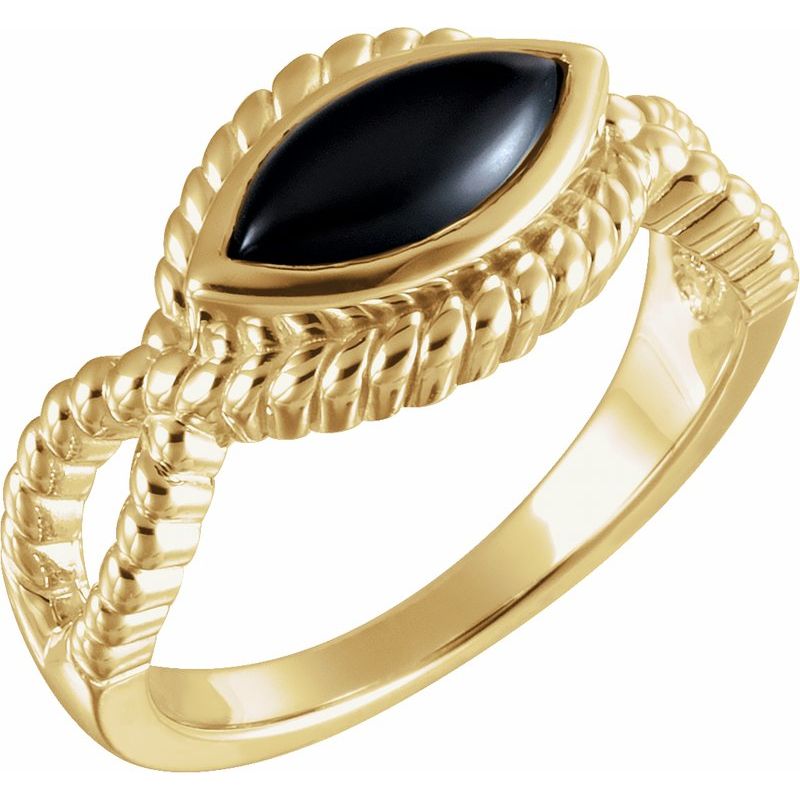 Bezel-Set Rope Ring