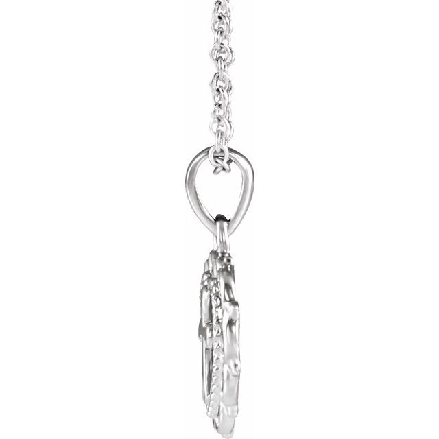 Sterling Silver Youth Heart with Cross 16-18