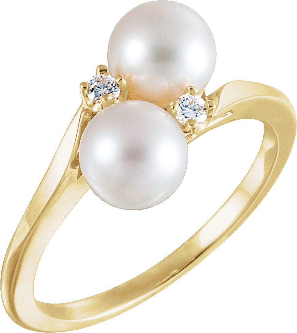 Cultured Pearl 6mm and Diamond Ring .07 CTW Ref 615790