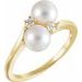 14K Yellow Akoya Cultured Pearl & .06 CTW Diamond Bypass Ring