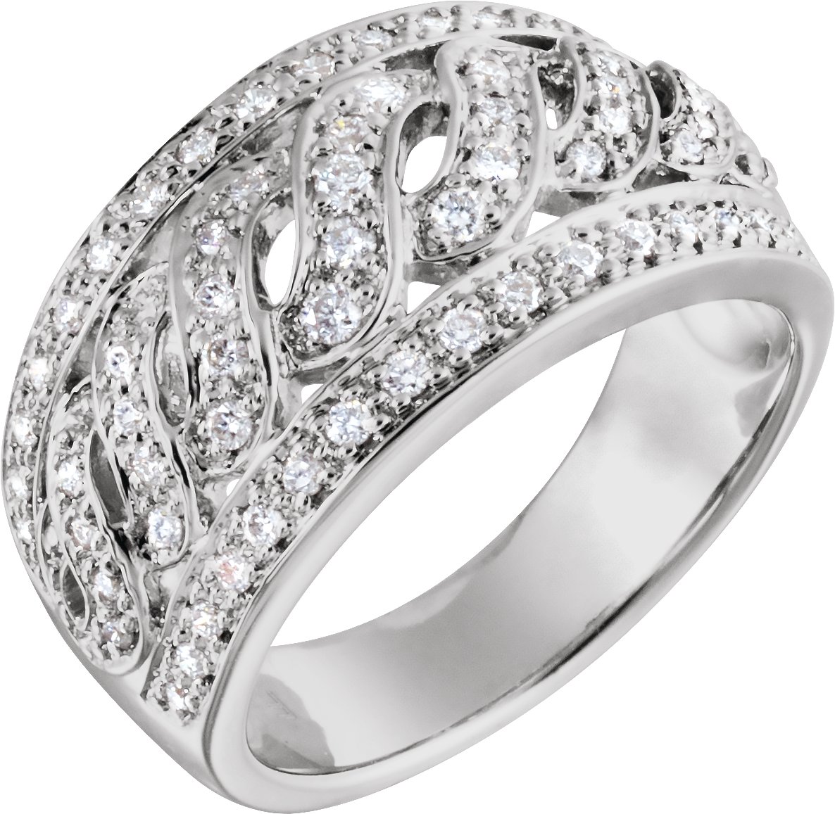 14K White 1/2 CTW Diamond Band